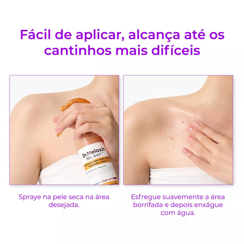 Melashot – Spray Esfoliante Corporal Que Clareia Manchas e Deixa a Pele Lisa e Iluminada em Minutos (Oferta Exclusiva)
