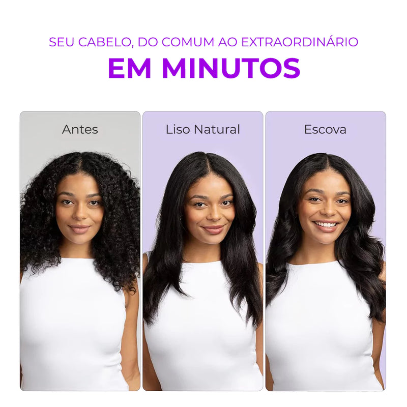 GlowBrush – Escova Térmica Iônica Que Dá Volume e Brilho de Salão em Minutos
