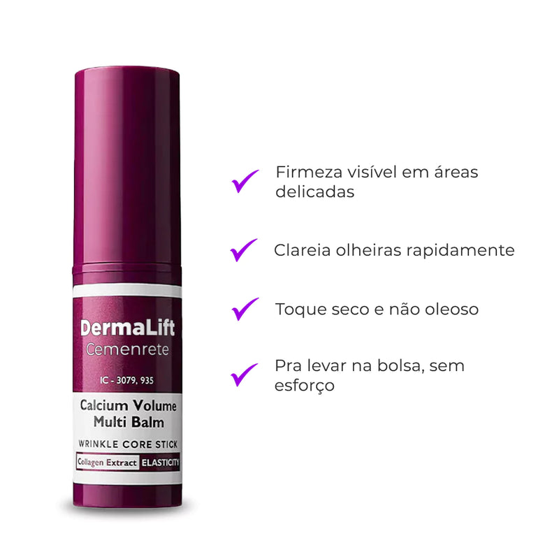 DermaLift – Bastão Firmador de Cálcio que Reativa a Elasticidade da Pele e Clareia as Olheiras